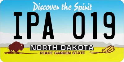ND license plate IPA019