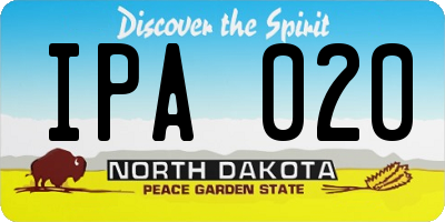 ND license plate IPA020