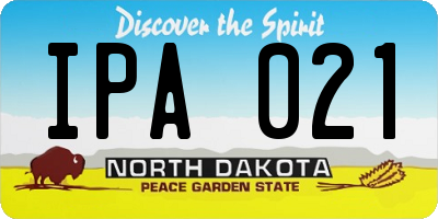 ND license plate IPA021