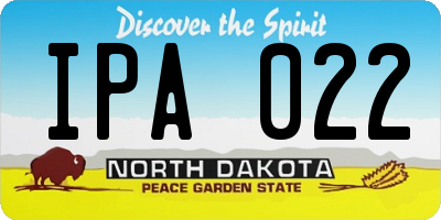 ND license plate IPA022