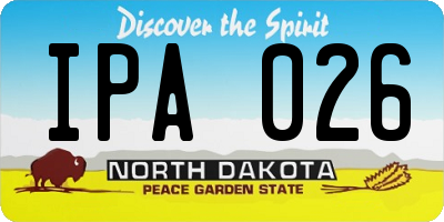 ND license plate IPA026