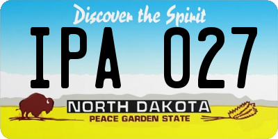 ND license plate IPA027