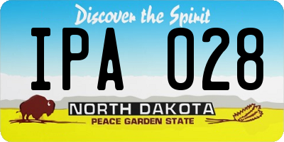 ND license plate IPA028