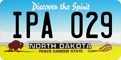 ND license plate IPA029