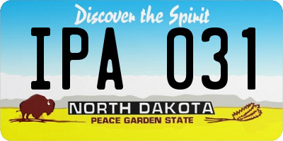 ND license plate IPA031