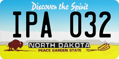 ND license plate IPA032