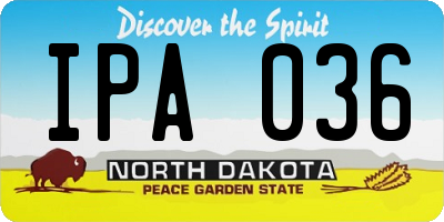ND license plate IPA036