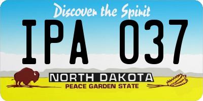 ND license plate IPA037