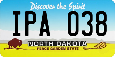 ND license plate IPA038