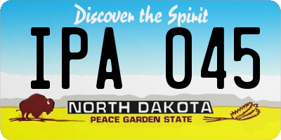 ND license plate IPA045
