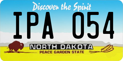 ND license plate IPA054