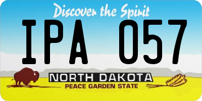 ND license plate IPA057
