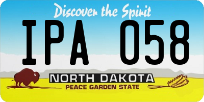 ND license plate IPA058