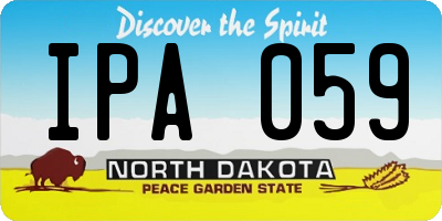 ND license plate IPA059