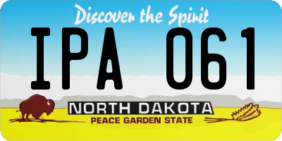 ND license plate IPA061