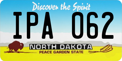 ND license plate IPA062