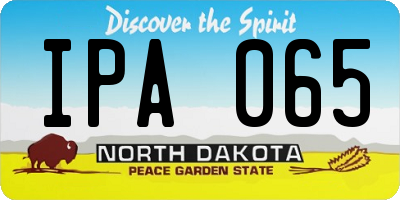 ND license plate IPA065