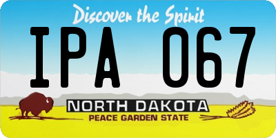 ND license plate IPA067