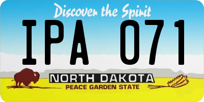 ND license plate IPA071