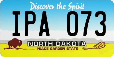 ND license plate IPA073