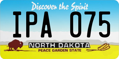 ND license plate IPA075
