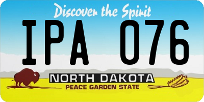 ND license plate IPA076