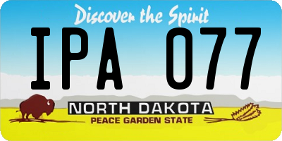 ND license plate IPA077