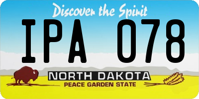 ND license plate IPA078