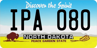 ND license plate IPA080