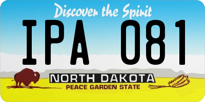 ND license plate IPA081