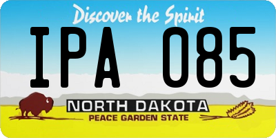 ND license plate IPA085