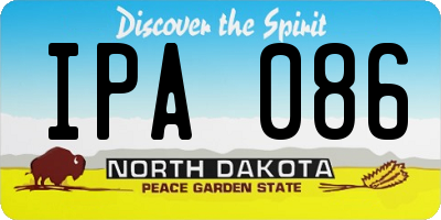 ND license plate IPA086