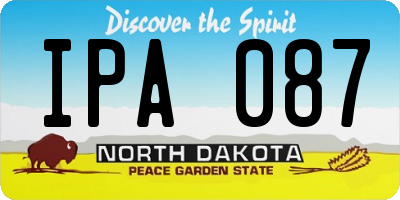 ND license plate IPA087