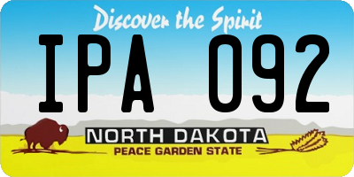 ND license plate IPA092