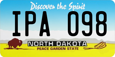 ND license plate IPA098