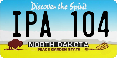 ND license plate IPA104