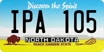 ND license plate IPA105