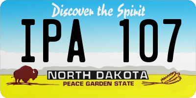 ND license plate IPA107