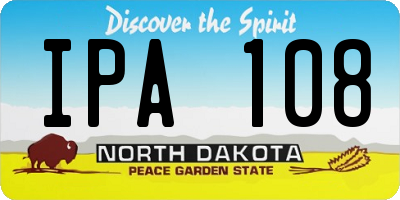 ND license plate IPA108