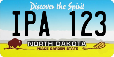 ND license plate IPA123
