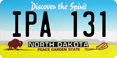 ND license plate IPA131