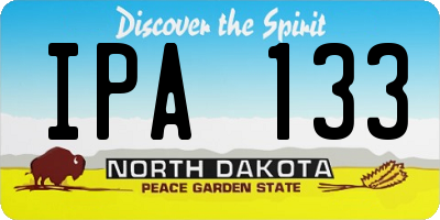ND license plate IPA133