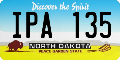 ND license plate IPA135