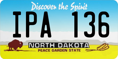ND license plate IPA136