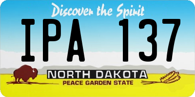 ND license plate IPA137