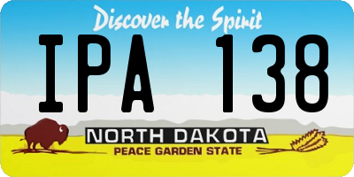 ND license plate IPA138