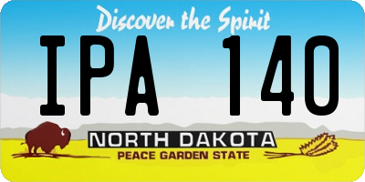 ND license plate IPA140