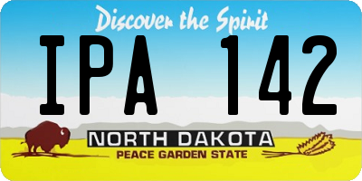 ND license plate IPA142