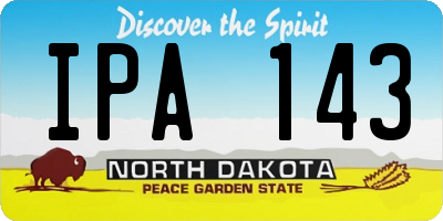 ND license plate IPA143