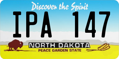 ND license plate IPA147